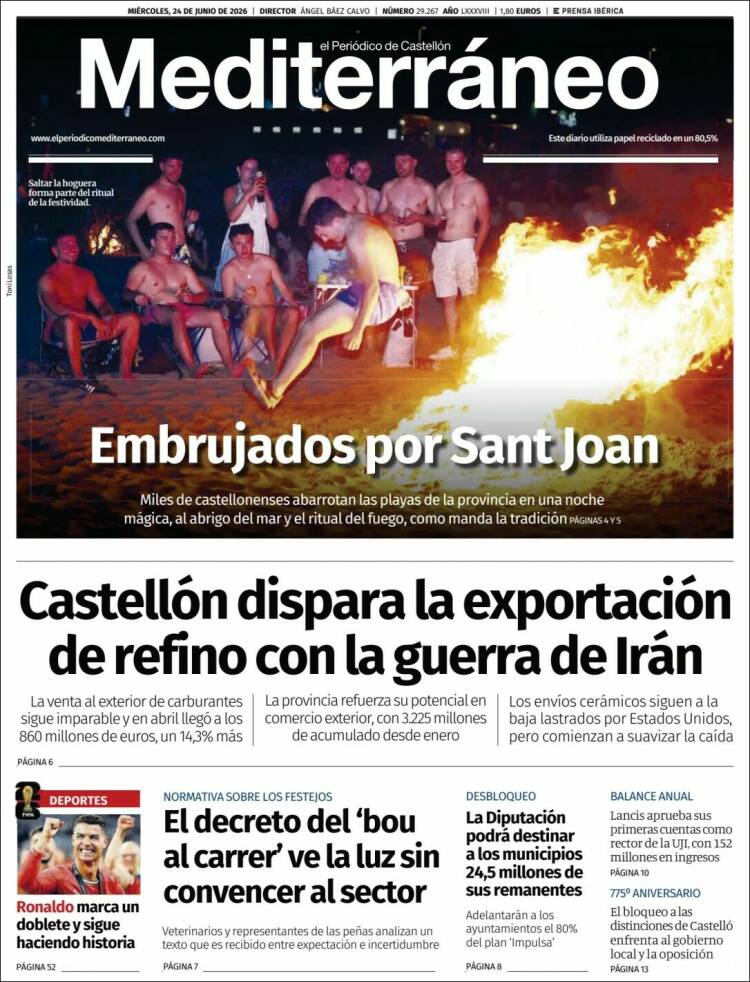 Portada de El Periódico Mediterraneo (Espa&ntilde;a)