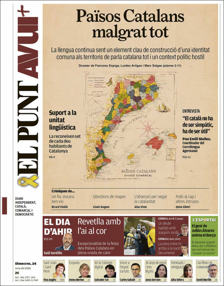 Portada de El Punt Avui (Espa&ntilde;a)