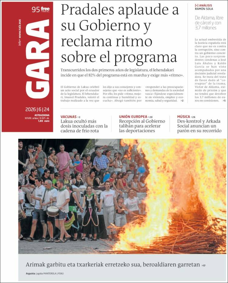 Portada de Gara (Espa&ntilde;a)