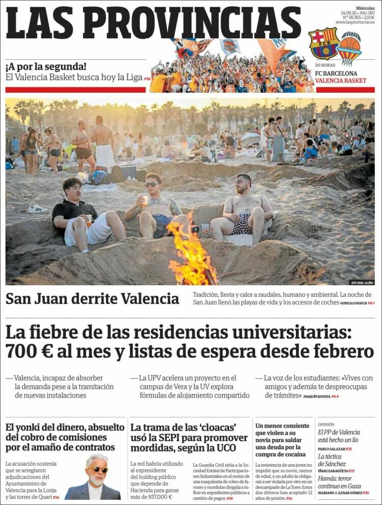 Portada de Las Provincias (Espa&ntilde;a)