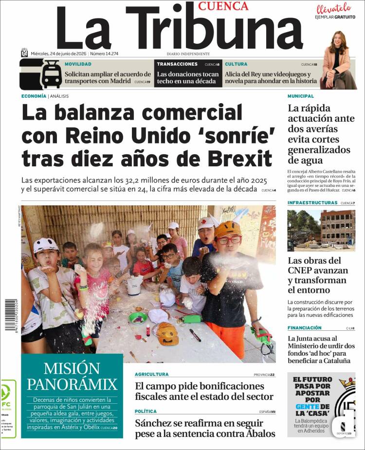 Portada de La Tribuna de Cuenca (Espa&ntilde;a)