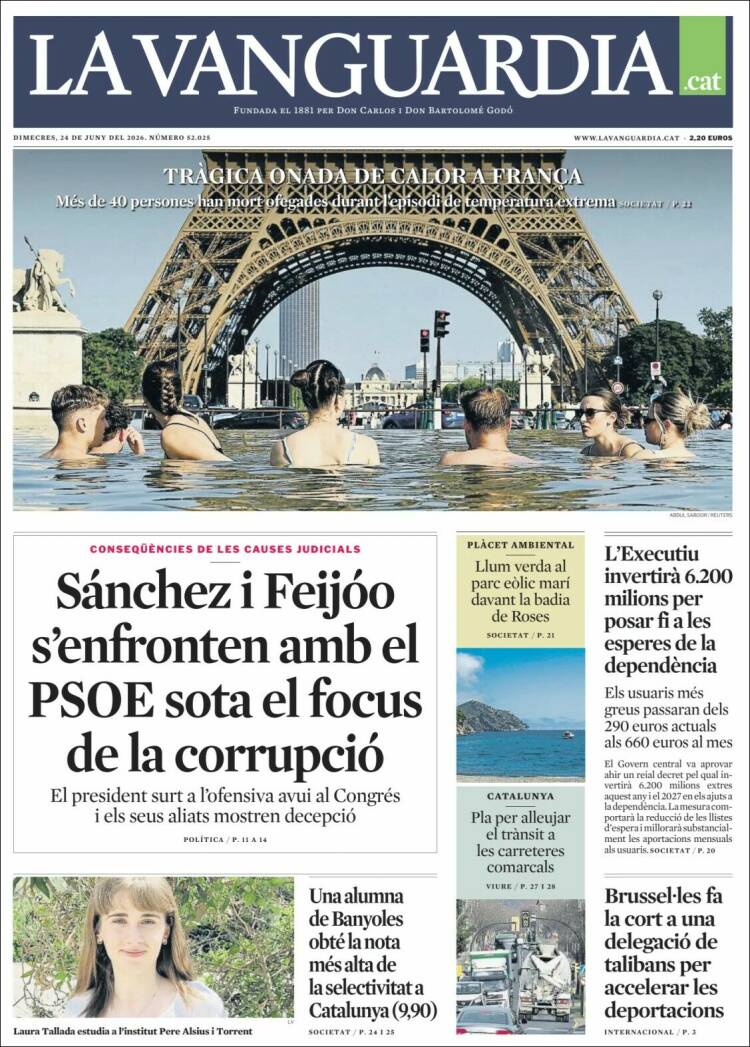 Portada de La Vanguardia (Espa&ntilde;a)