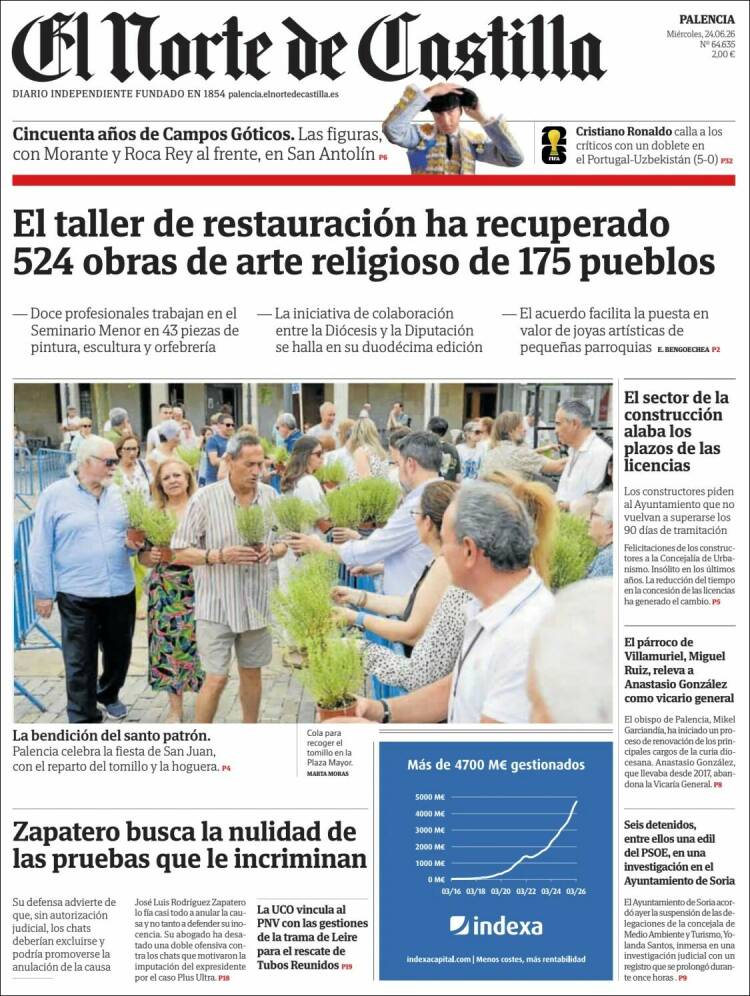 Portada de Norte de Castilla - Palencia (Espa&ntilde;a)