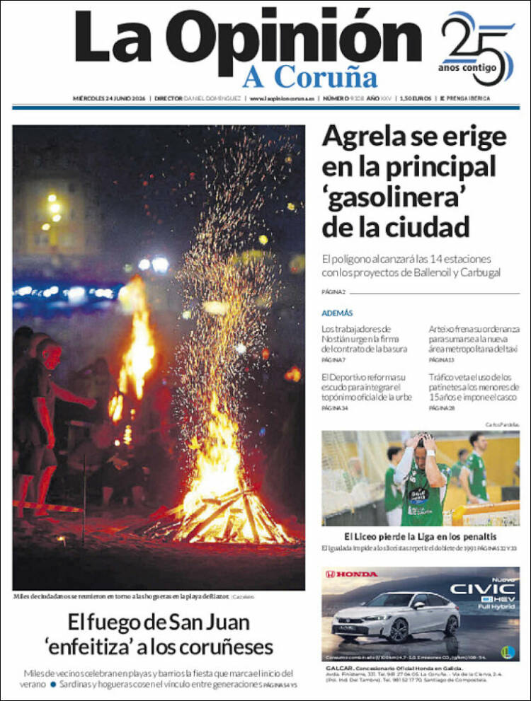 Portada de La Opinión de A Coruña (Espa&ntilde;a)