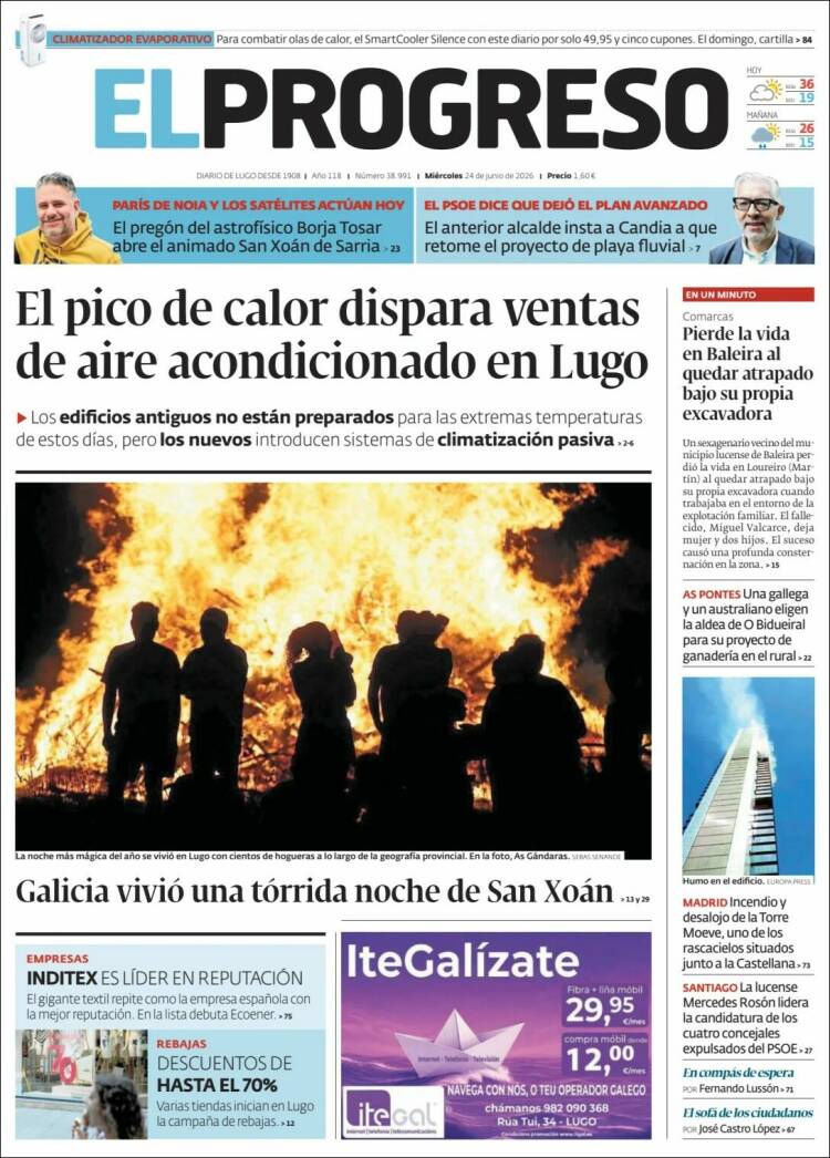 Portada de El Progreso (Espa&ntilde;a)