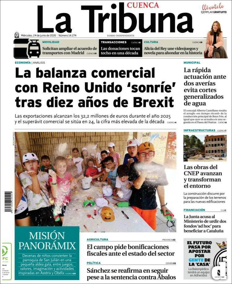 Portada de La Tribuna de Cuenca (Espa&ntilde;a)