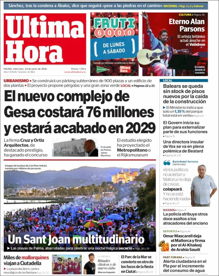 Portada de Última Hora (Espa&ntilde;a)