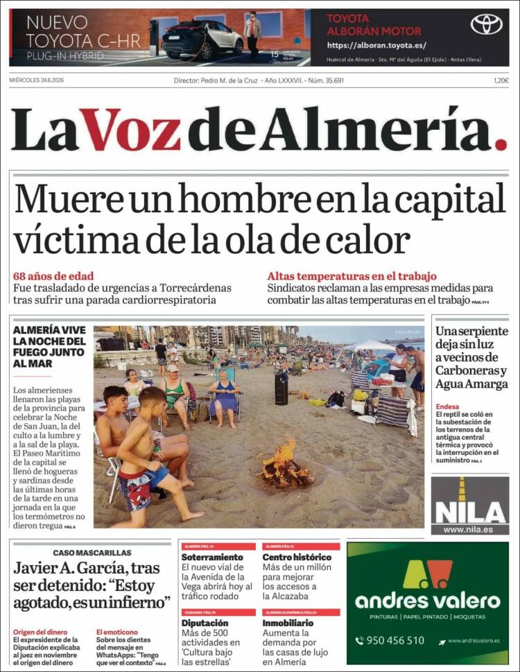 Portada de La Voz de Almería (Espa&ntilde;a)