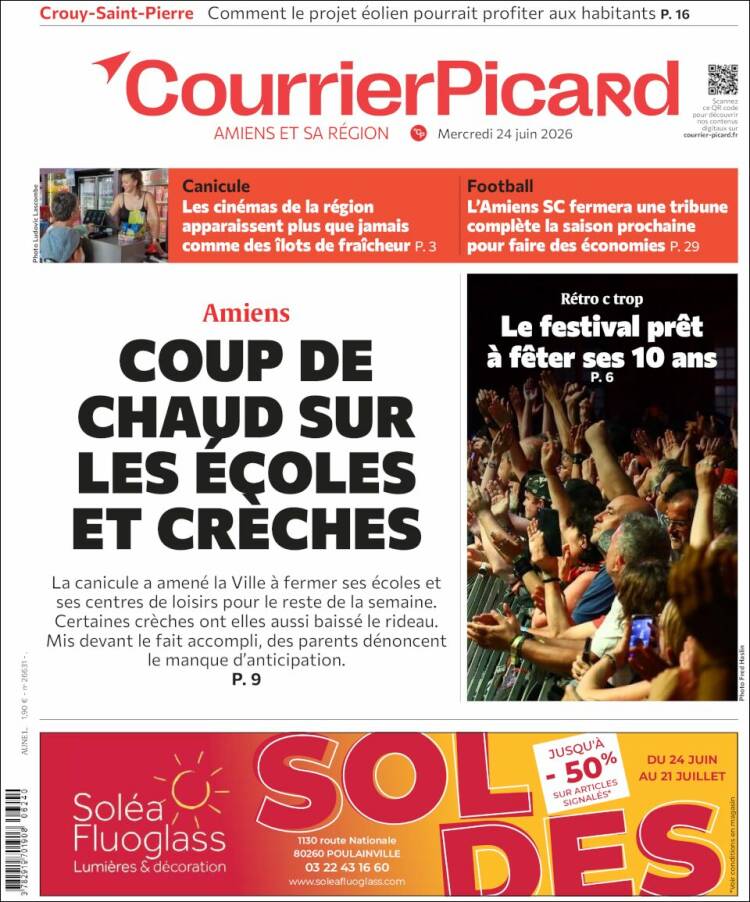 Portada de Courrier Picard (Francia)