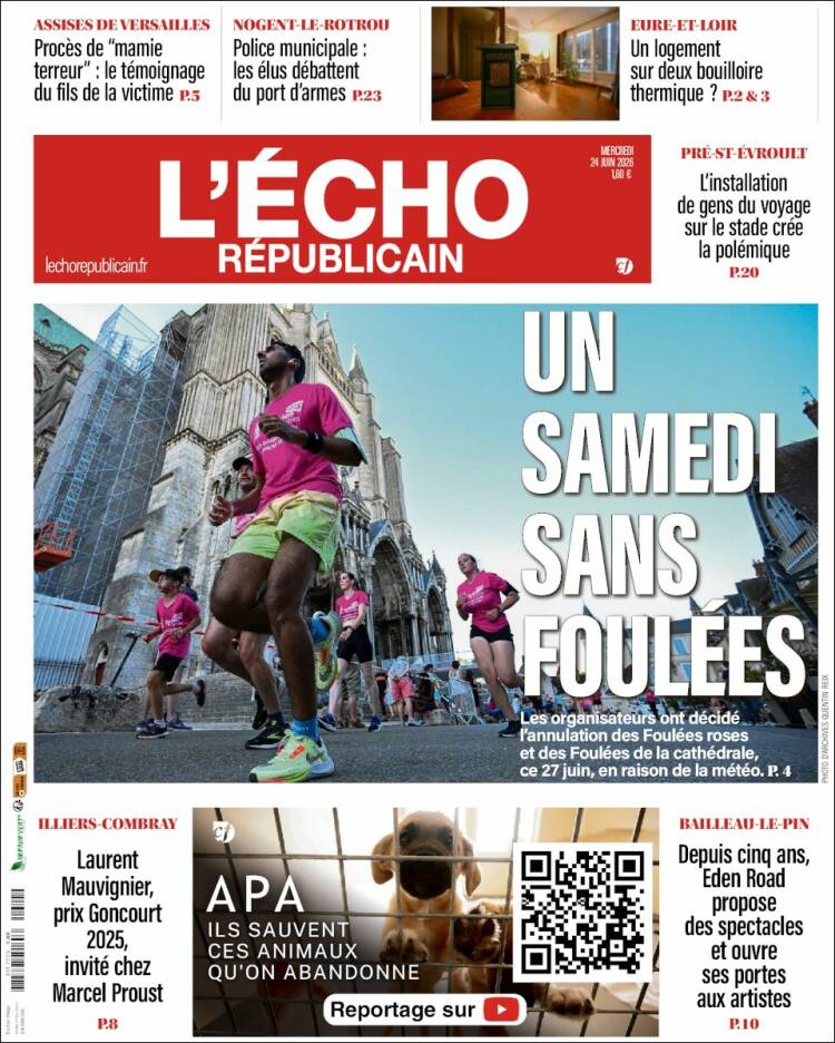 Portada de L'Echo Républicain (Francia)