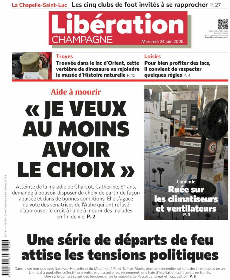 Portada de Libération Champagne (Francia)