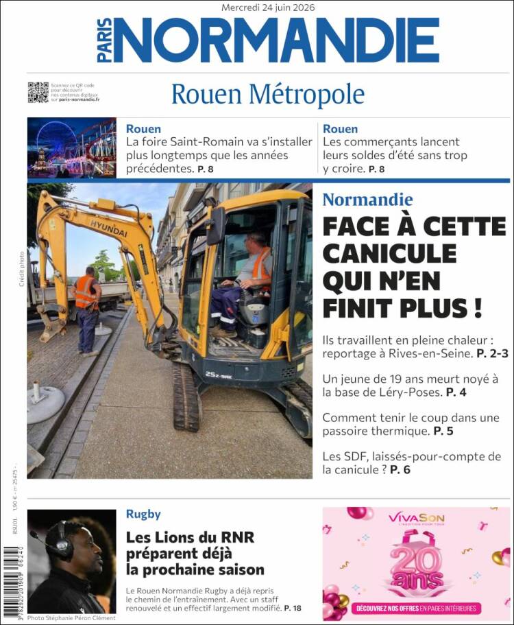 Portada de Paris Normandie (Francia)
