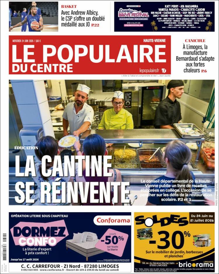 Portada de Le Populaire du Centre (Francia)