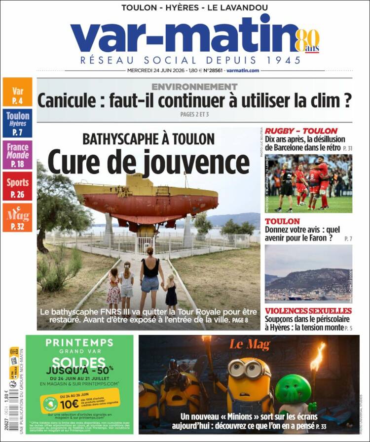 Portada de Var-Matin (Francia)