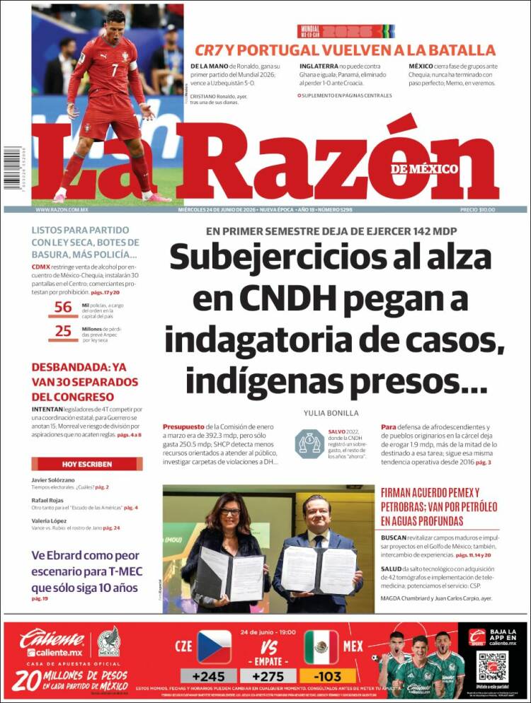 Portada de La Razón (M&eacute;xico)