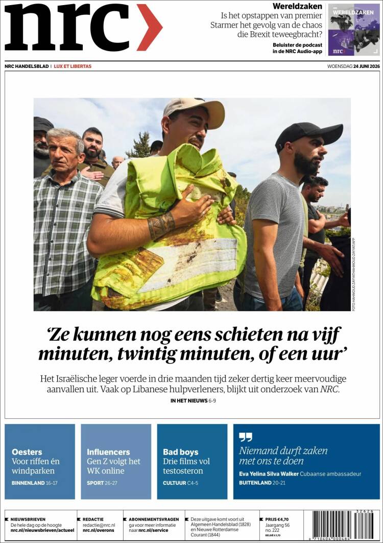 Portada de NRC Handelsblad (Pa&iacute;ses Bajos)