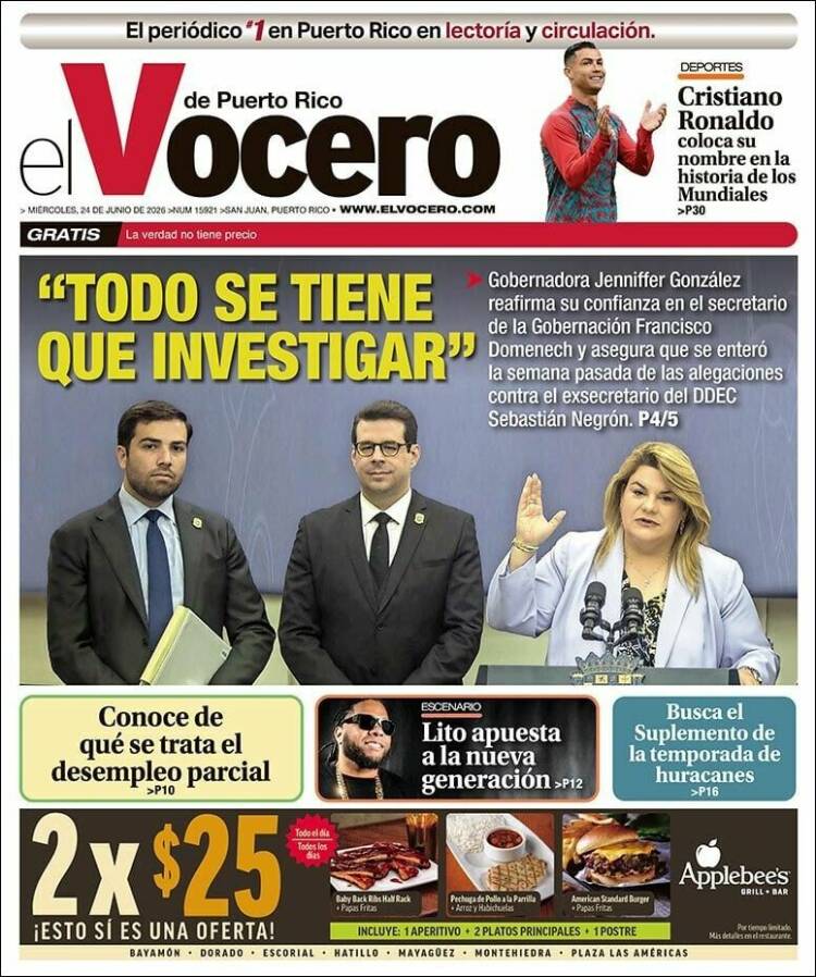Portada de Vocero (Puerto Rico)