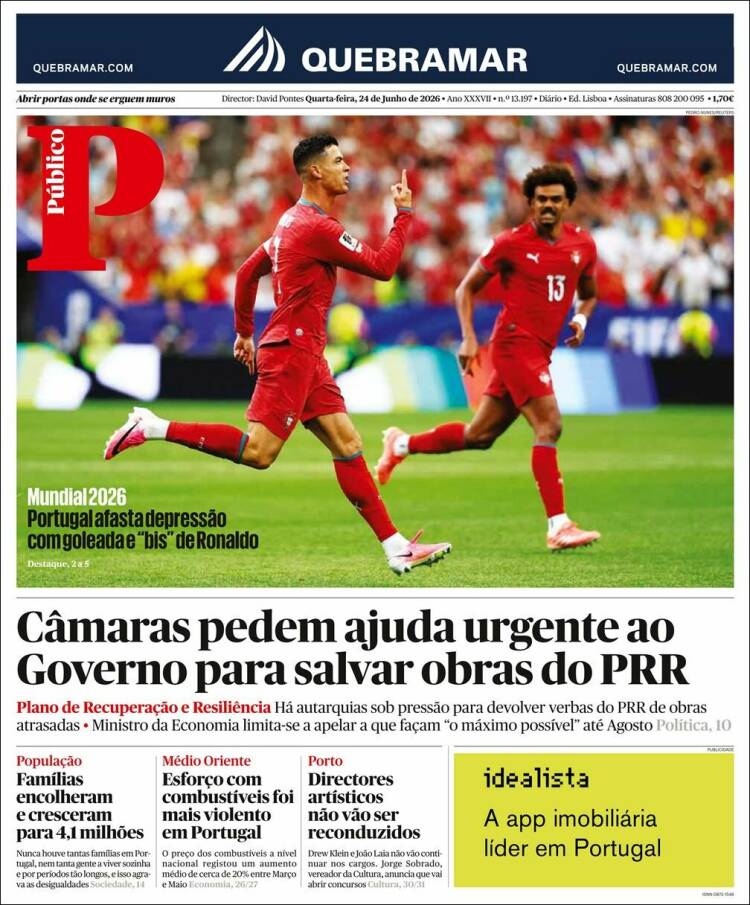 Portada de Público (Portugal)