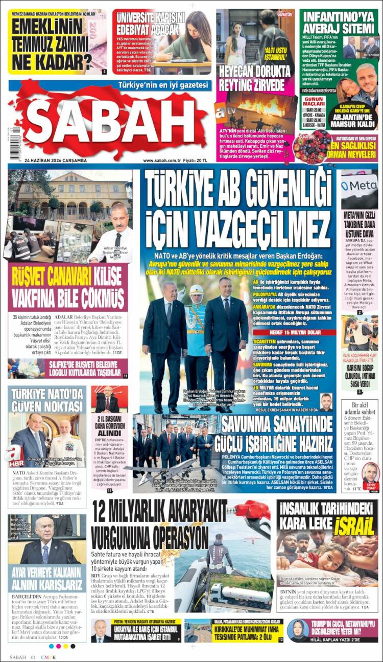 Portada de Sabah (Turqu&iacute;a)