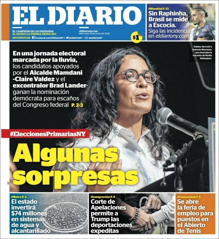 Portada de El Diario NY (USA)