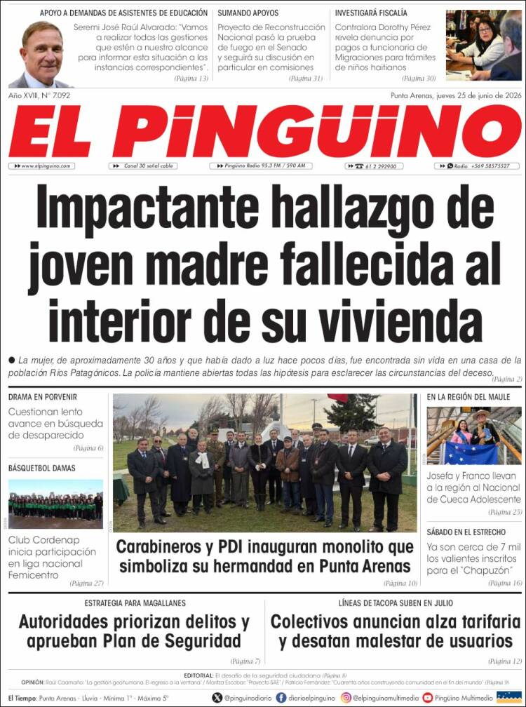 Portada de El Pingüino (Chile)
