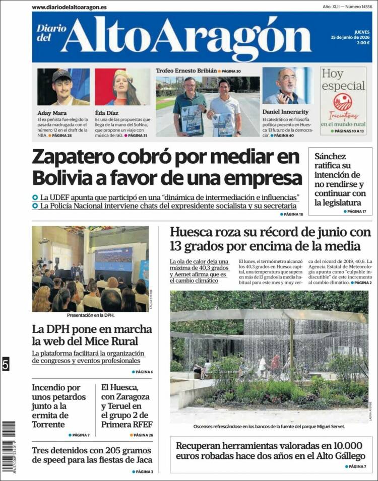 Portada de Diario del AltoAragón (Espa&ntilde;a)