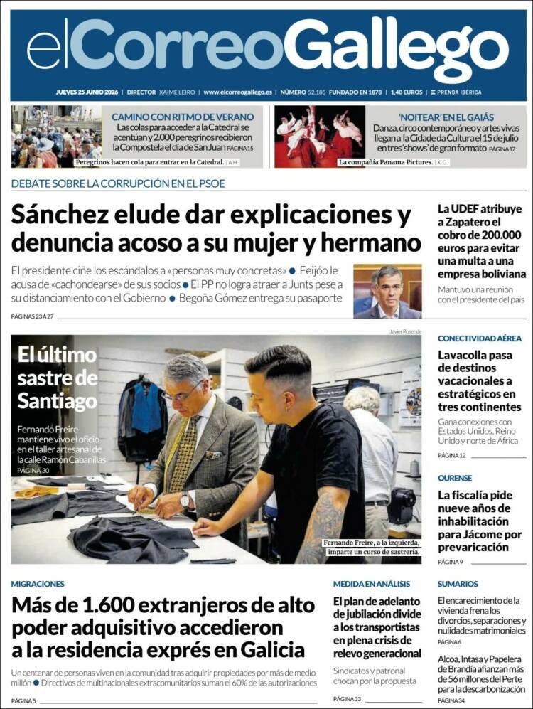 Portada de El Correo Gallego (Espa&ntilde;a)