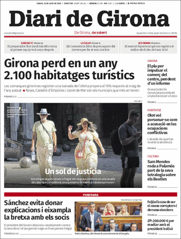 Portada de Diari de Girona (Espa&ntilde;a)