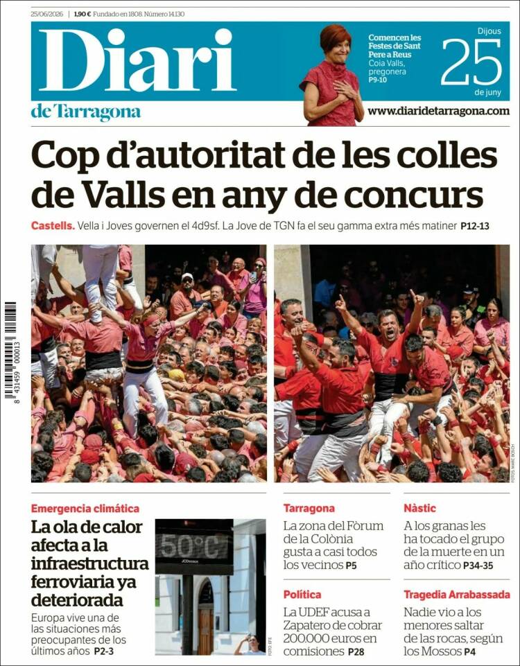 Portada de Diari de Tarragona (Espa&ntilde;a)