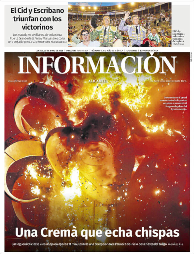 Portada de Diario Información (Espa&ntilde;a)
