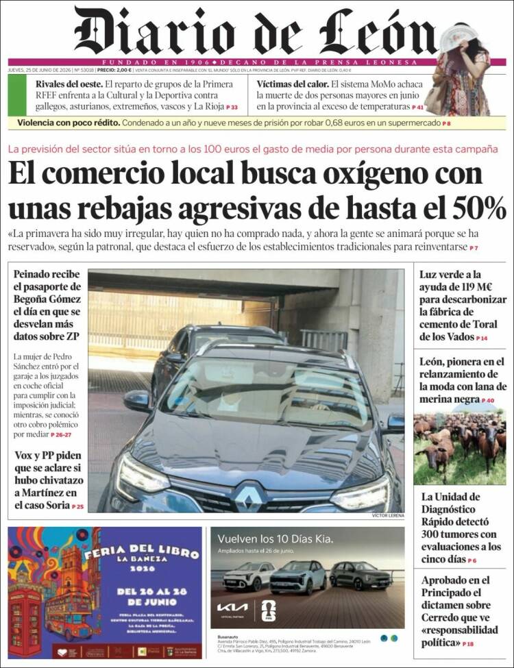 Portada de Diario de León (Espa&ntilde;a)
