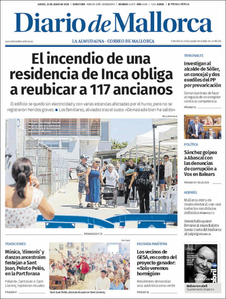Portada de Diario de Mallorca (Espa&ntilde;a)