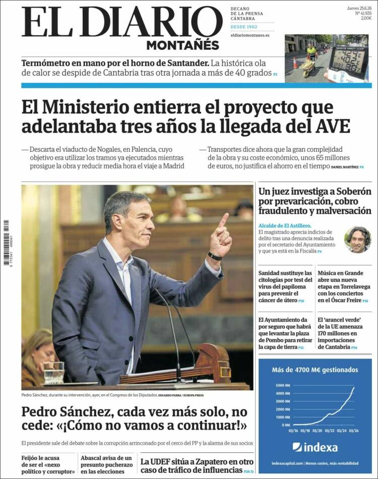 Portada de El Diario Montañés (Espa&ntilde;a)