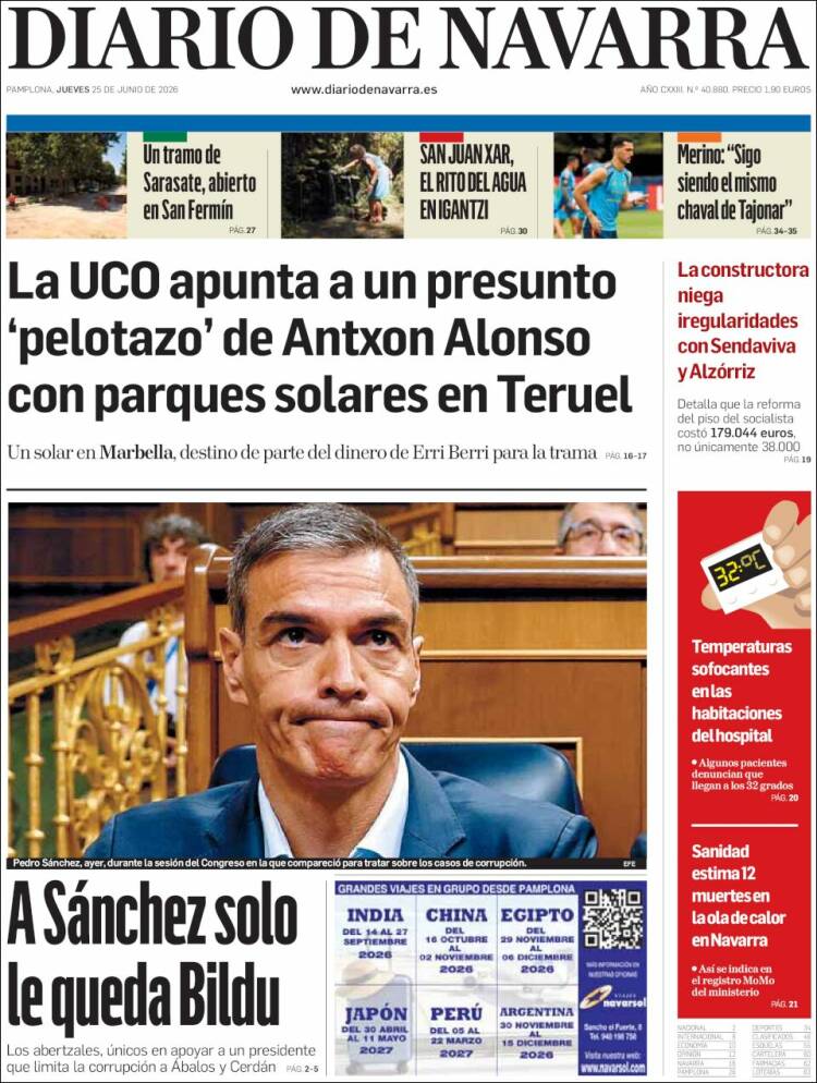 Portada de Diario de Navarra (Espa&ntilde;a)
