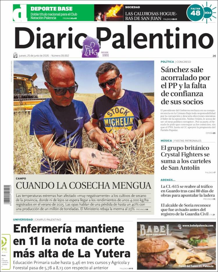 Portada de Diario Palentino (Espa&ntilde;a)