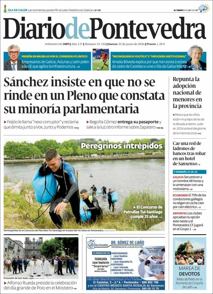 Portada de Diario de Pontevedra (Espa&ntilde;a)