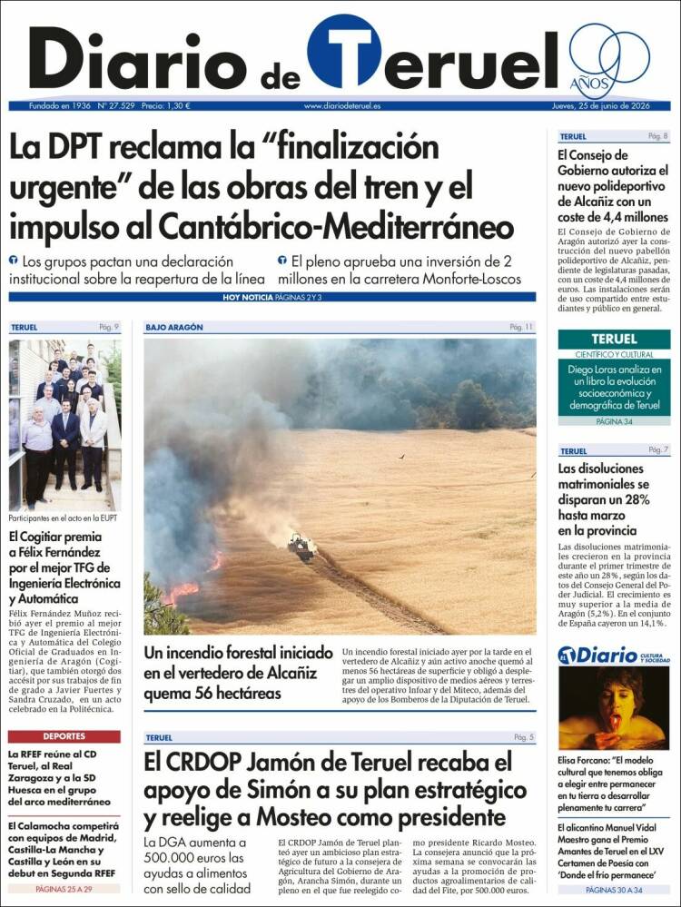 Portada de Diario de Teruel (Espa&ntilde;a)