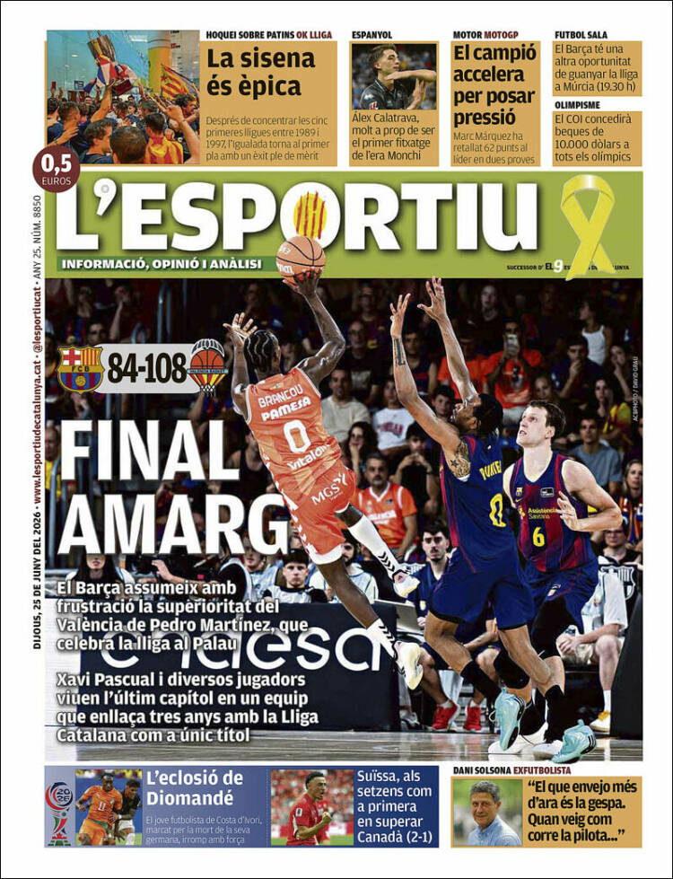 Portada de L'Esportiu (Espa&ntilde;a)