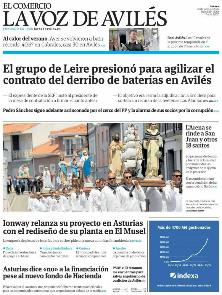 Portada de El Comercio - Avilés (Espa&ntilde;a)