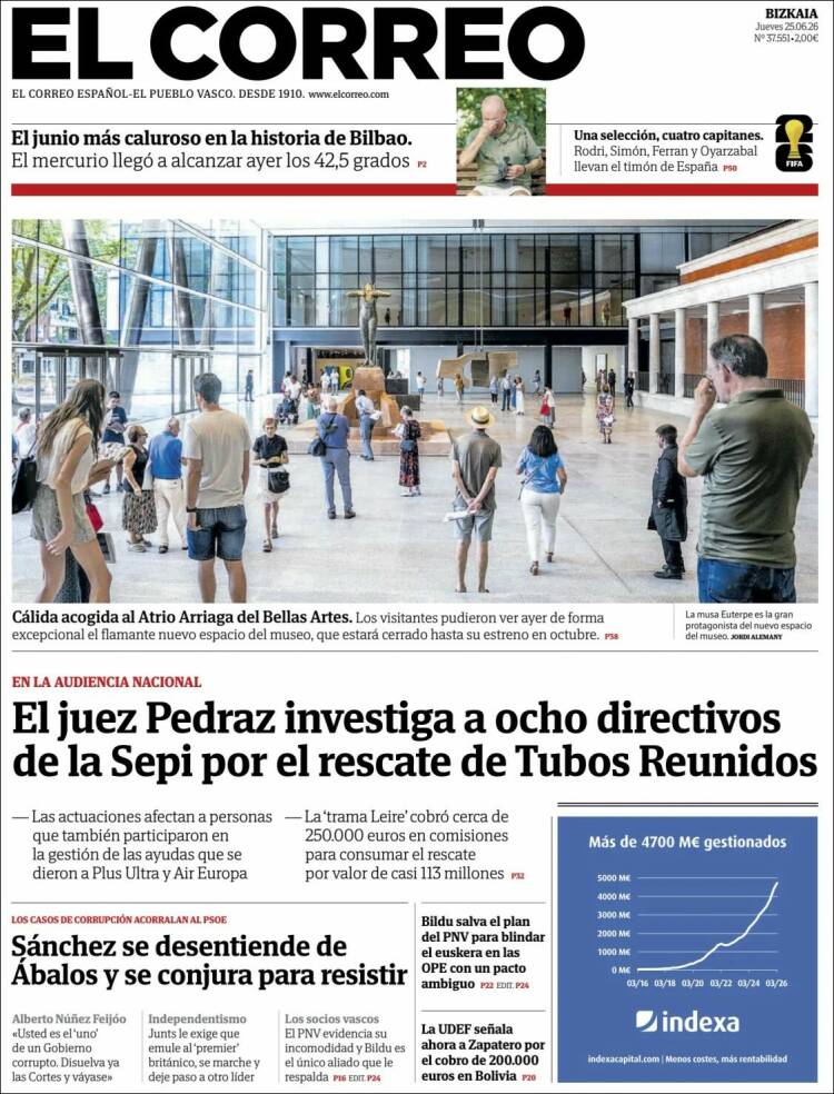 Portada de El Correo (Espa&ntilde;a)