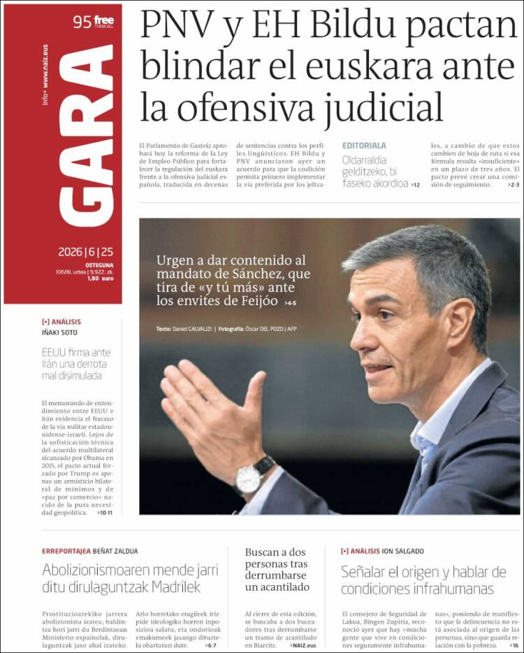 Portada de Gara (Espa&ntilde;a)