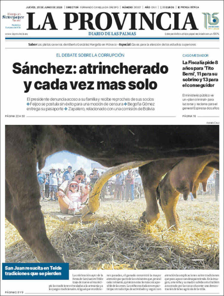 Portada de La Provincia (Espa&ntilde;a)