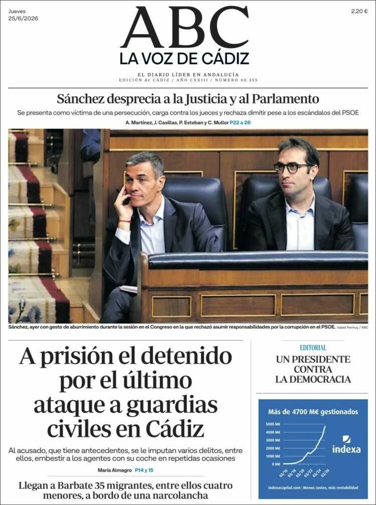Portada de La Voz de Cádiz (Espa&ntilde;a)
