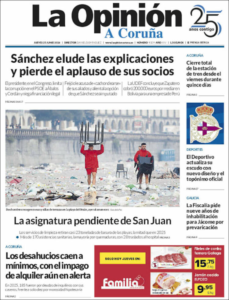 Portada de La Opinión de A Coruña (Espa&ntilde;a)