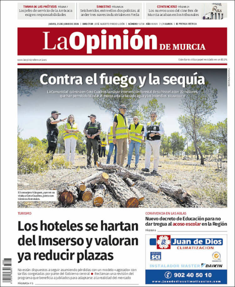 Portada de La Opinión de Murcia (Espa&ntilde;a)