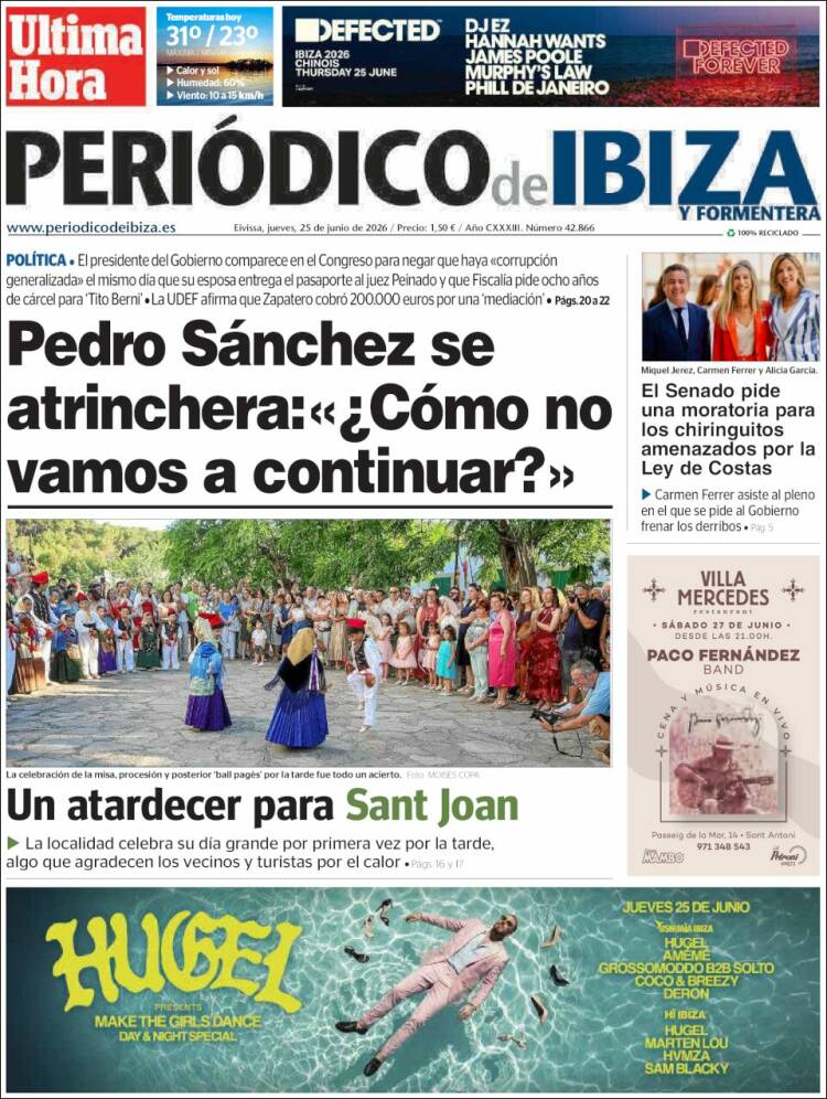 Portada de Periódico de Ibiza (Espa&ntilde;a)