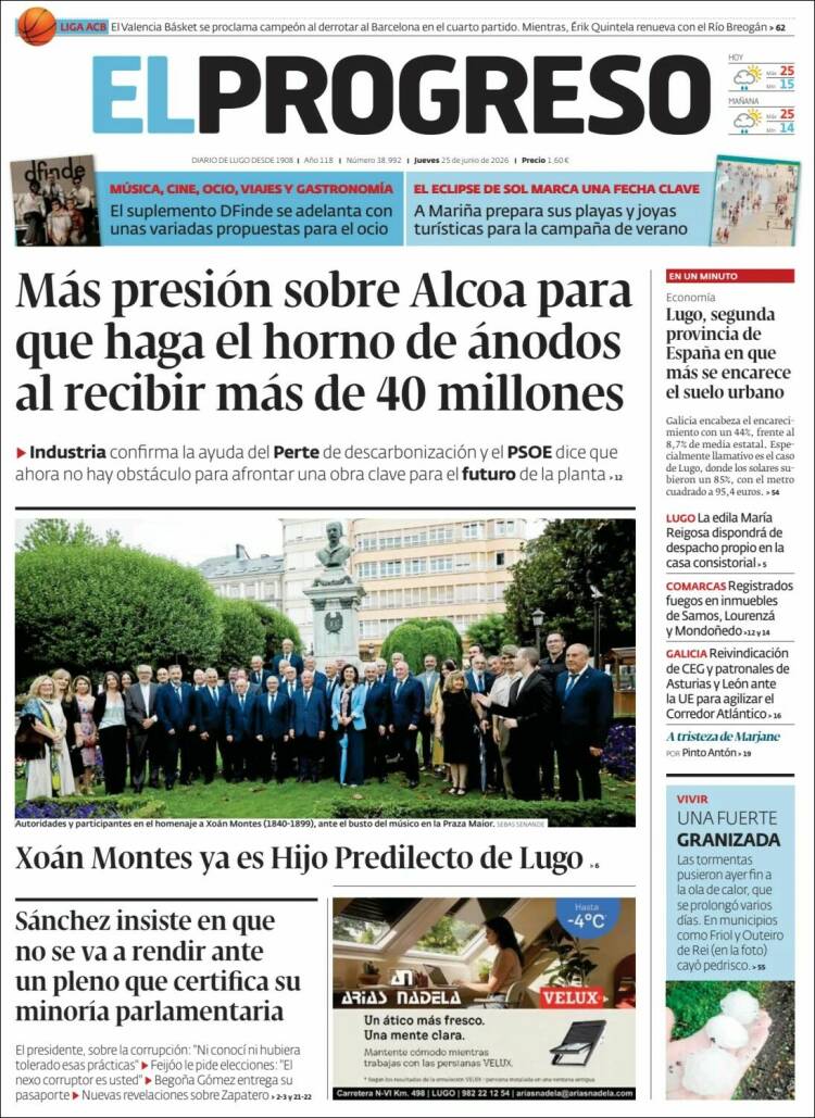 Portada de El Progreso (Espa&ntilde;a)