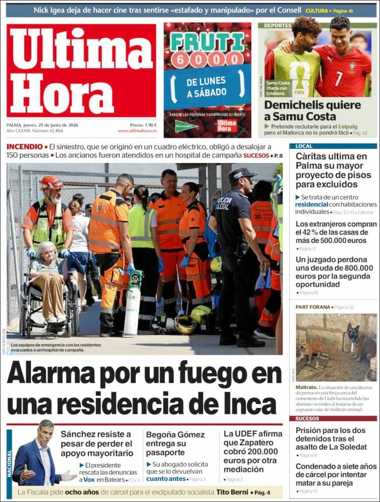 Portada de Última Hora (Espa&ntilde;a)