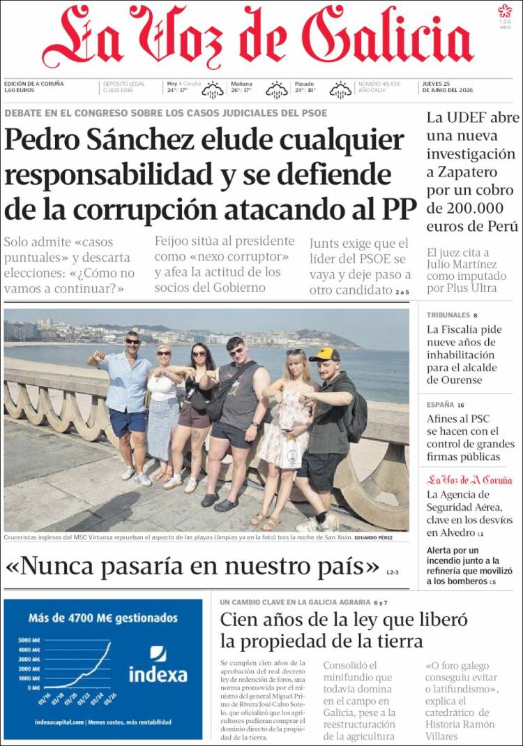 Portada de La Voz de Galicia (Espa&ntilde;a)
