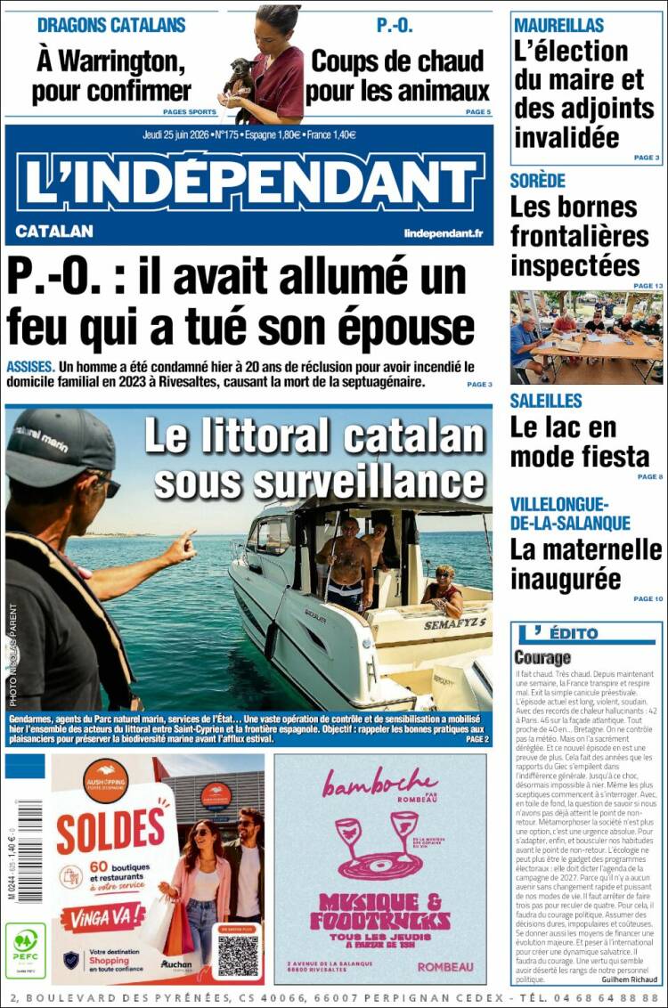 Portada de Le Indépendant (Francia)